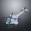 White Drone Vehicle With Black Rotors Red Tip Markers And Streamlined Design