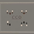 CCD modern wall lamp combination 3d model