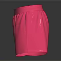 Vibrant Pink Casual Shorts with Elastic Waistband for Summer Daily Wear