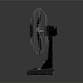 Classic Tabletop Electric Fan With Metal Grill And Control Buttons On Base