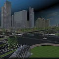 Modern Urban Road Infrastructure With Intersections Green Belts And Street Lamps In City