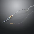 Sharp Throwing Weapon With Metal Chain Pointed Tip And Silver Design