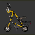 Yellow and Black Three Wheeled Bicycle with Handlebar Seat and Rear Storage Rack