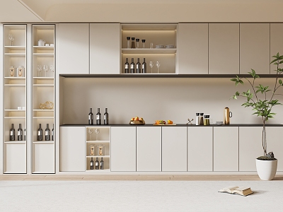 Modern Wine Cabinet Cream Wine Cabinet model