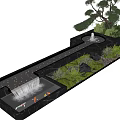 Garden Water Fountain With Flowing Water Koi Fish Green Plants And Bonsai Tree