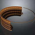 Ancient Roman Colosseum Architectural Model With Circular Arches And Layered Structure