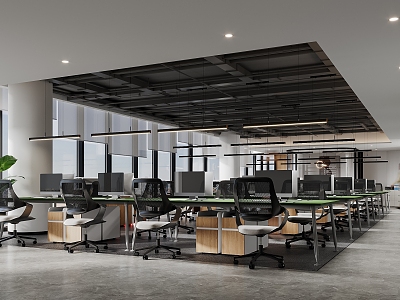 Modern public office area open office 3d model