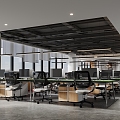 Modern public office area open office 3d model