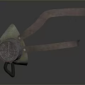 Military Weapon Gas Mask with Green Face Mask Leather Strap and Metal Filter