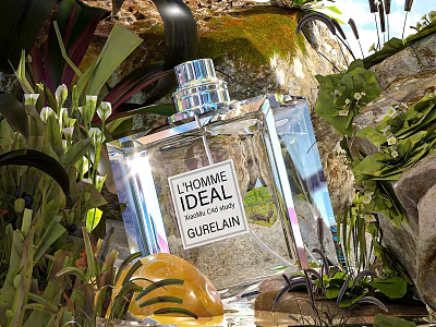 Guerlain L Homme Ideal Perfume In Natural Surroundings 3d model