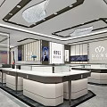 Elegant Jewelry Store Interior With Glass Display Counters And Modern Lighting Fixtures