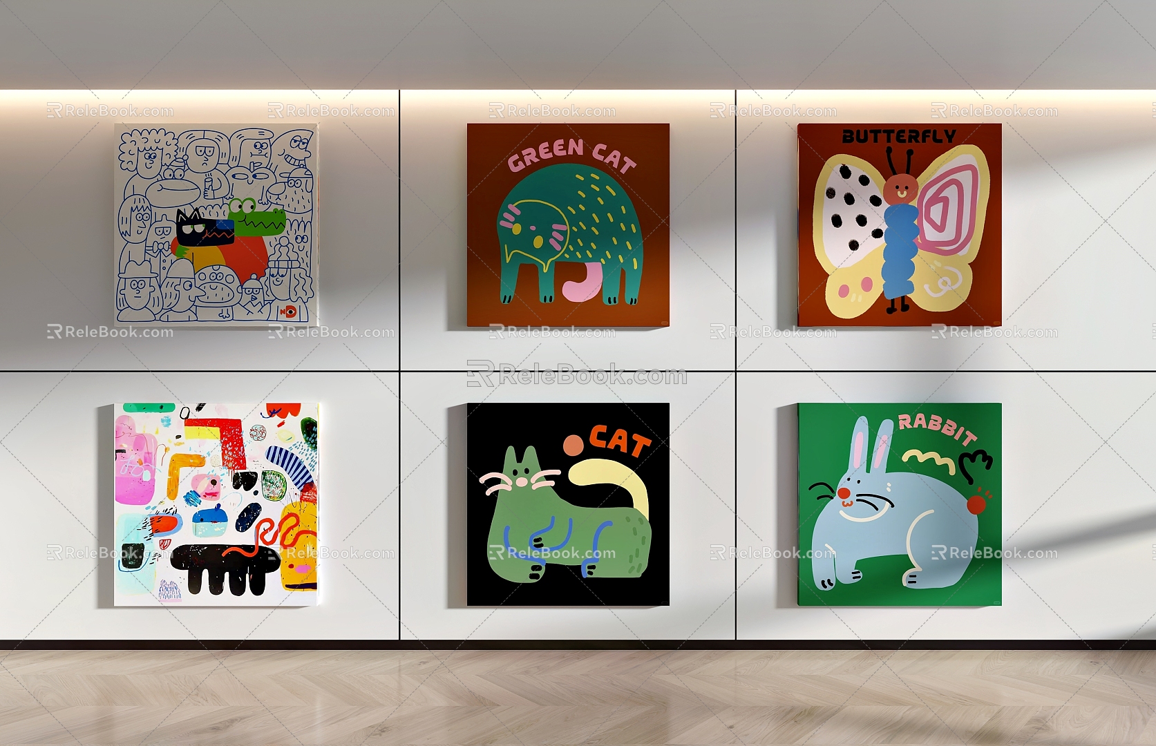 Children's Zone Hanging Paintings Children's Hanging Paintings 3d model