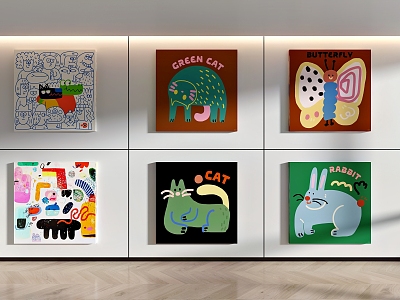 Children's Zone Hanging Paintings Children's Hanging Paintings 3d model