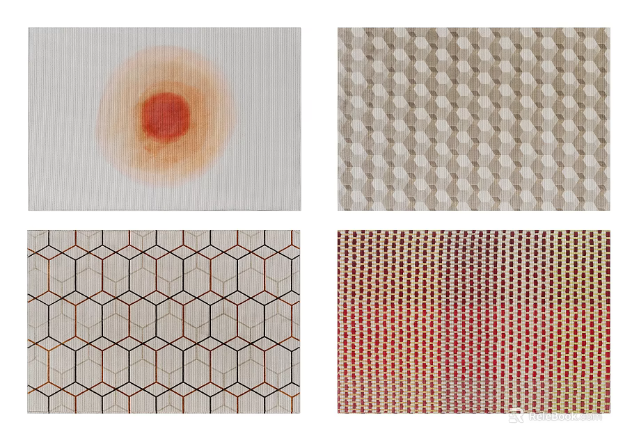 Square Rugs Featuring Geometric Patterns And Vibrant Color Designs For Home Decor 3d model 