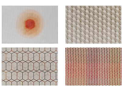 Square Rugs Featuring Geometric Patterns And Vibrant Color Designs For Home Decor 3d model
