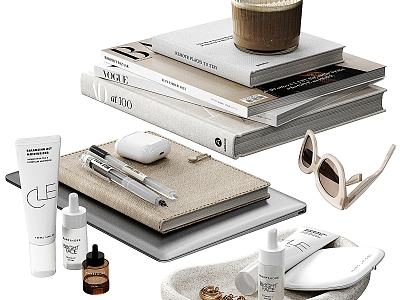 Jewelry Ornaments Books Skincare Cosmetics Coffee Stationery Notebook Soft Accessories 3d model