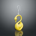 Yellow Swan Shaped Hardware Tool Hook With Decorative Design For Home Hanging Use