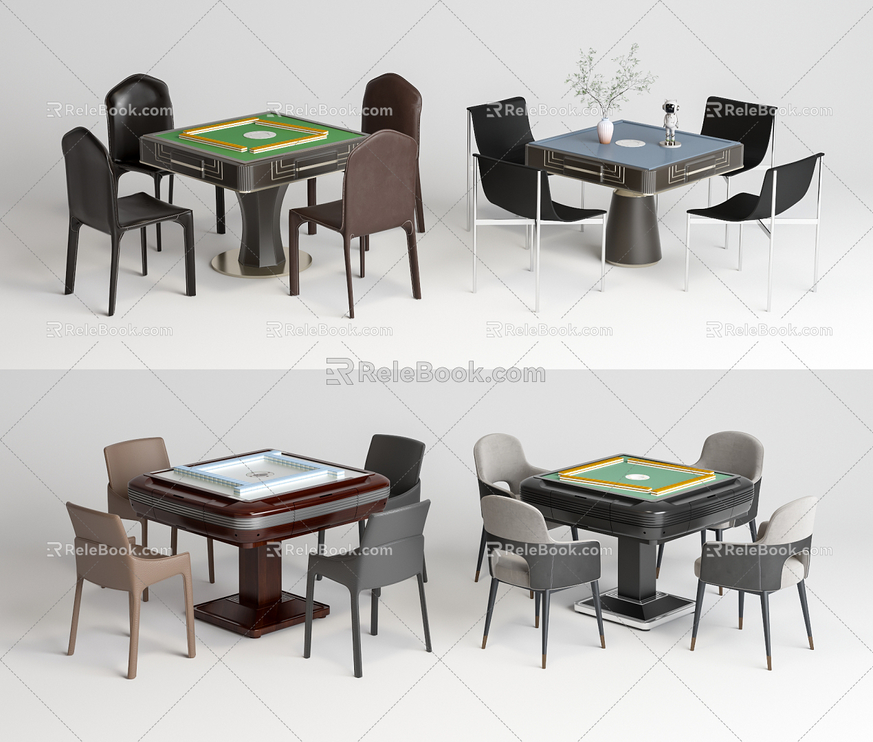 Modern Mahjong Table and Chair Mahjong Table Chess and Card Table model