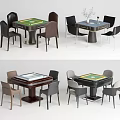 Modern Mahjong Table and Chair Mahjong Table Chess and Card Table 3d model