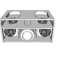 White Mechanical Frame Structure With Holes And Assembled Components Design