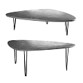 Modern Minimalist Coffee Table With Gray Concrete Top And Thin Metal Hairpin Legs