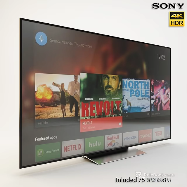 Smart TV With Streaming Services Like Netflix Hulu And Voice Control Features 3d model 