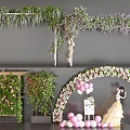 Green Plant Vine Arch Flower Frame Vine Plant Rose Climbing Vine Ivy Flower Type Plant Arch Wedding Man 3d model