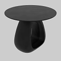Modern Minimalist Black Coffee Table With Unique Curved Hollow Base Design