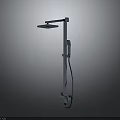 Modern Wall Mounted Shower Hardware Tools With Head Bracket And Hose 3d model