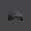 Blue Mustang Two Door Sports Car With Sleek Design And Black Accents