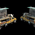 Yellow Modified Car With Satellite Dish And Roof Mounted Equipment