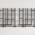 Black Metal Pipes Wall Decoration in Geometric Patterns with Interlaced Structure and Modern Artistic Feel