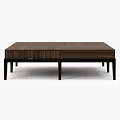 Modern Wooden Coffee Table With Drawer Wood Grain Surface And Slim Black Legs