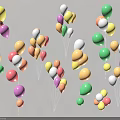 Colorful Balloons in Various Bright Colors Floating in Air for Party Decorations