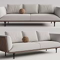 Modern double sofa multiplayer sofa 3d model