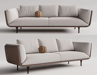 Modern double sofa multiplayer sofa 3d model