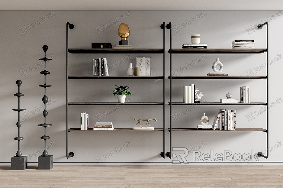 Modern Bookshelf Storage Rack Bookshelf Book Ornaments Jewelry Ornaments model