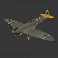 German Fighter Aircraft Model With Silver Body Yellow Tail And Swastika Symbols On Wings