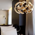 Aluminum line chandelier 3d model