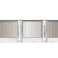 Modern Building Exterior Wall With Vertical Stripe Design Metal Panels And Structured Sections