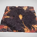 Stunning Volcanic Landscape With Glowing Lava And Steep Rocky Slopes