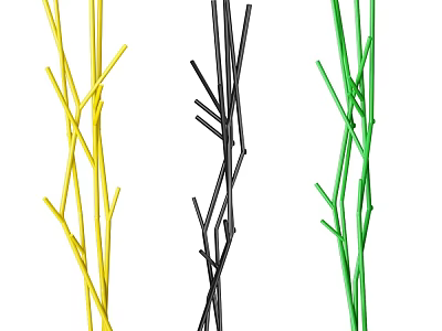 Modern Slim Yellow Black Green Hangers with Minimalist Design for Closet Organization 3d model