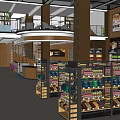 Supermarket Department Store With Modern Interior And Well Organized Shelves Displaying Various Products