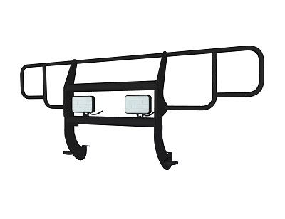 Car Roof Rack With Rectangular Lights And Sturdy Black Frame Design 3d model