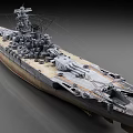 Realistic 3D Render Of A Battleship With Turrets And Deck 3d model
