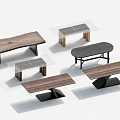 Modern Dining Table Combination Long Table 3d model
