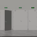 Three White Doors With Green Electronic Displays Showing Digital Numbers