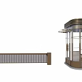 Metallic Exterior Security Barrier Gate And Modern Glass Enclosed Security Booth Structure