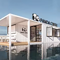 Modern Container Building Cafe Building Container Cafe 3d model