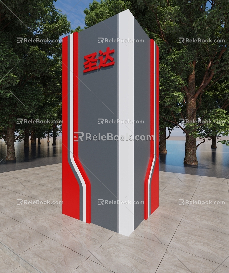 Shopping Mall Package Column Effect Diagram Gate Column Effect Diagram Modeling Column Effect Diagram 3d model